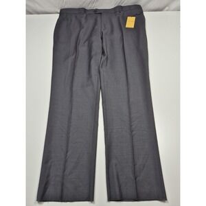 Galante Dress Pants Mens 50x36 Gray Wool Flat Front Straight Italy Unhemmed NWT
